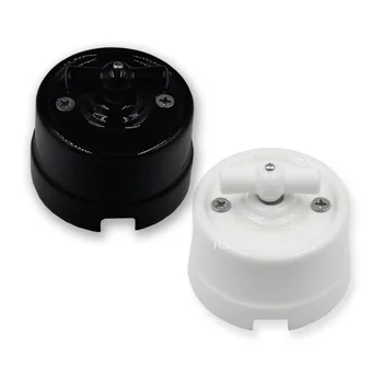 

5pcs Home Improvement High Quality Ceramic Knob Switch 2 Levels Personalized Fashion Wall Light Switch