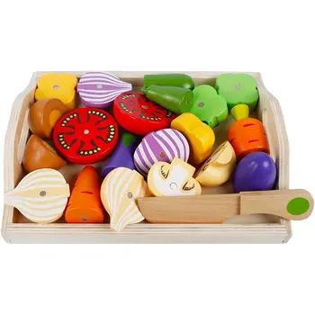 

Children's Magnetic Cutlery Kitchen Toys Wooden Girl Cuts Fruit And Vegetable Combination Playhouse Set