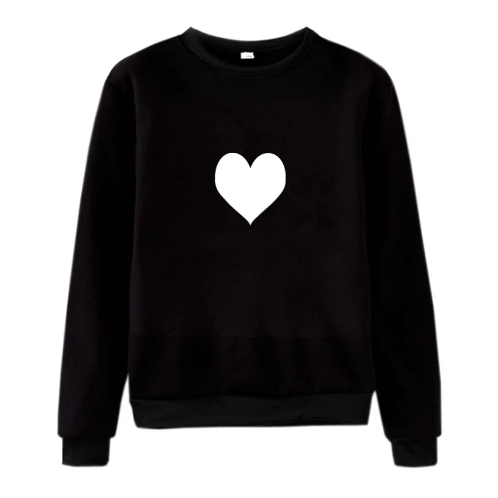 Hoodies Women Autumn 2019 heart Print Hooded Harajuku Streetwear Hoodie Hoodies And Sweatshirts Women Pullovers Sudadera Mujer