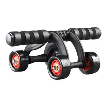 

Abdominal Exercise Roller with Knee Pad Mat Workout Fitness Four Wheel Gym Fitness Body Building Ab Rollers Exercise Equipment