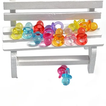 

New Cute 50pcs Pink Blue Transparent Mini Pacifiers for Boy Girl Baby Shower Party Favor Cake Decoration DIY Supplies