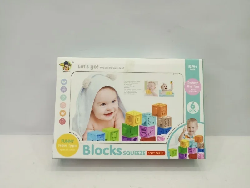

Infant 3D Educational Soft Silcone Relief Building Blocks Baby Cognitive Grasping Educational Building Blocks Children Soft Buil