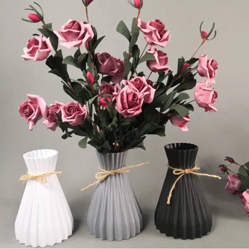 Imitation Rattan Creative Simplicity Vases Home Decoration Anti-ceramic Vases European Wedding Modern Room Decorations