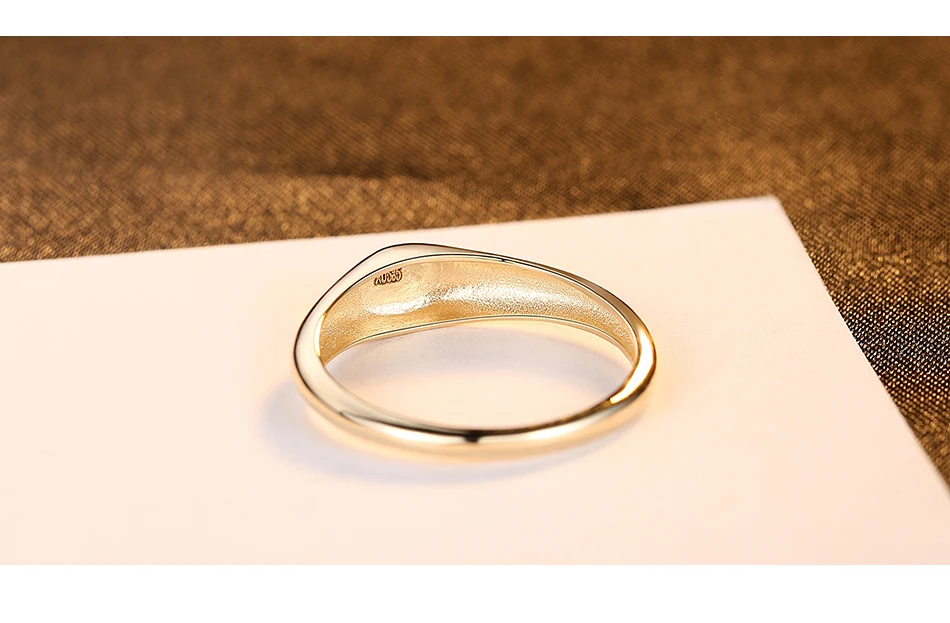 Gem&Time, новинка, 14K золото, полированные кольца на палец для женщин, минимализм, желтое золото Au585, обручальное кольцо, кольца, ювелирные изделия, Bague Femme