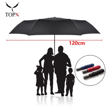 

120cm Large Automatic Umbrella Rain Women 3Folding Quality Windproof Umbrella For Men Woman Big Golf Strong Outdoor Umbrellas