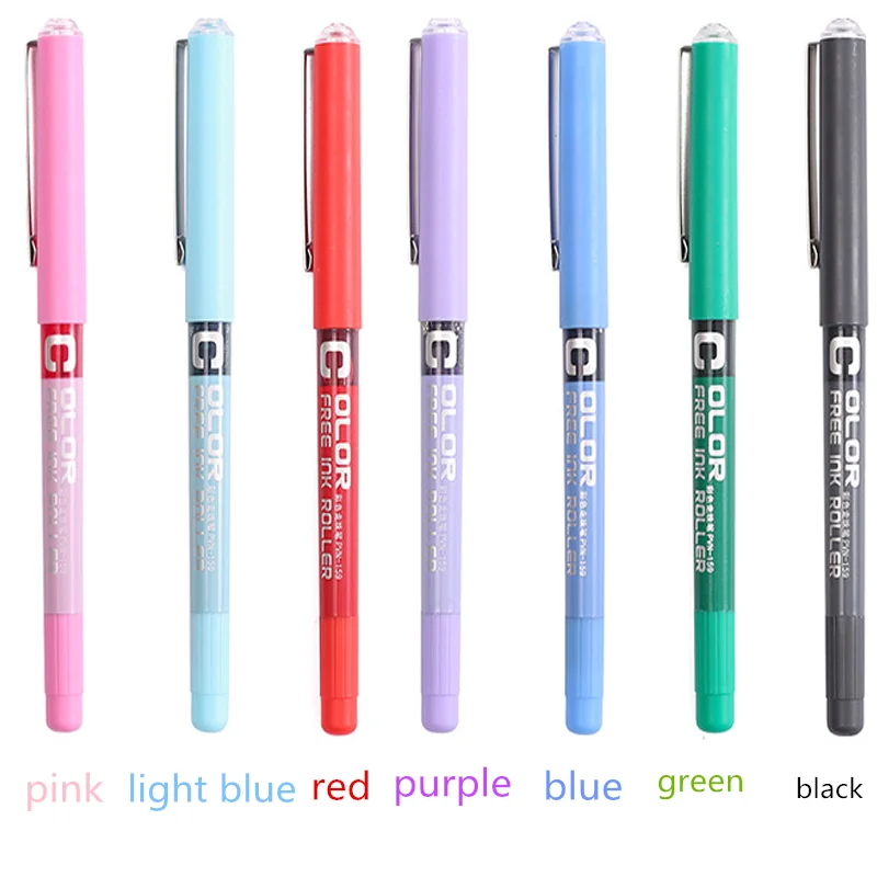 

7PCS/Lot Colorful Gel Pen 0.5mm Stationery Office-Pen Writing Promotional pen for Student write note or exam good Gifts