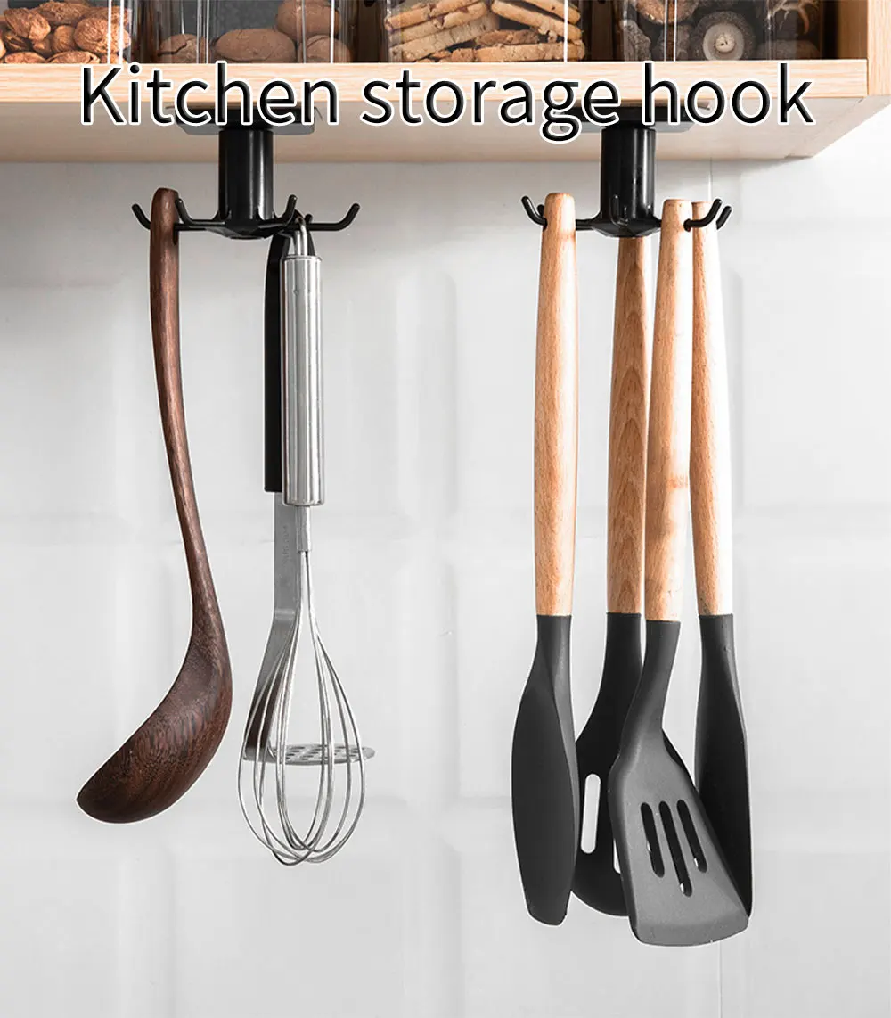 Kitchen Storage Hook Wall Mounted Rotate Kitchenware Organizer Rack Spoon Holder Cupboard Shelf Wall Door Hanging Key Hook Hot Kitchen Storage Hook Wall Mounted Rotate Kitchenware Organizer Rack Spoon Holder Cupboard Shelf Wall Door Hanging Key Hook Hot
