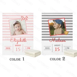 LVYZIHO – couverture polaire rose/gris/rouge pour bébé, 30x40 / 48x60 / 60x80 pouces, annonce de naissance 