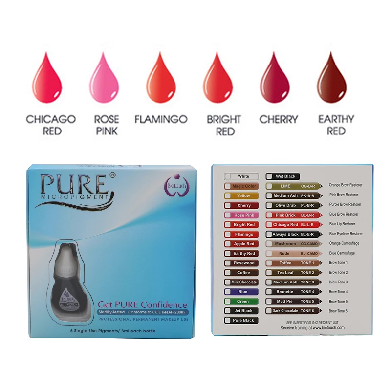 

1PCS Original USA Biotouch Pure Plant Extraction pigment Pure Micropigment Permanent Makeup Tattoo Ink for Eyebrow Eyeliner Lip