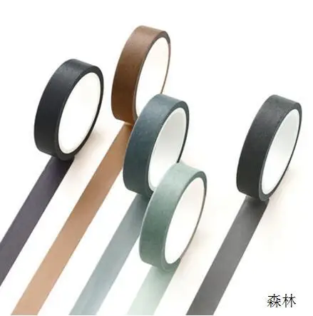 5 pcs/pack Striped/Grid/Flowers Basic Solid Label Tape Sticker Scrapbooking Masking Adhesive Tape Color DIY Washi Tape paper - Цвет: E