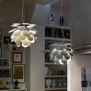 

Simple Modern Disc Pine Cone Chandelier Bar Lamp Dining Room Lamp Living Room Lamp Bedroom Lamp Creative Personality Art Metal