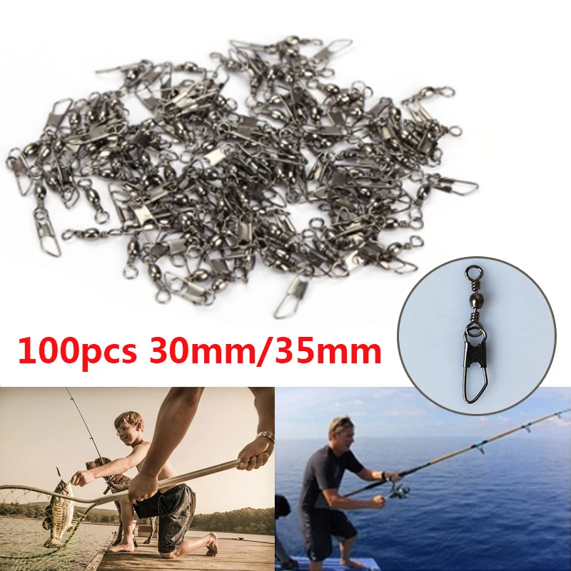 100x латунная Соединительная шпилька рыболовный соединитель замковое соединение инструмент 30 мм