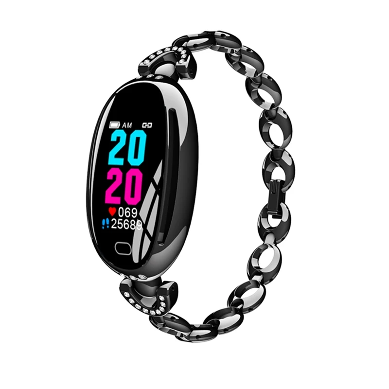 E68 Smart Watch Women 0.96 Inch Heart Rate Monitor IP67 Waterproof Sport Fitness Brecelet 14 Days Standby Health Wristband