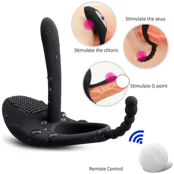

3-in-1 Vibrating Stimulator Lock Ring with 7 Amazing Modes Remote Control Personal Care Wireless Massager for Long-Lasting Love