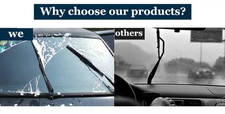 low price auto glass MIDOON Wiper Blades for Skoda Kodiaq Fit Push Button Arms 2016 2017 windscreen wipers