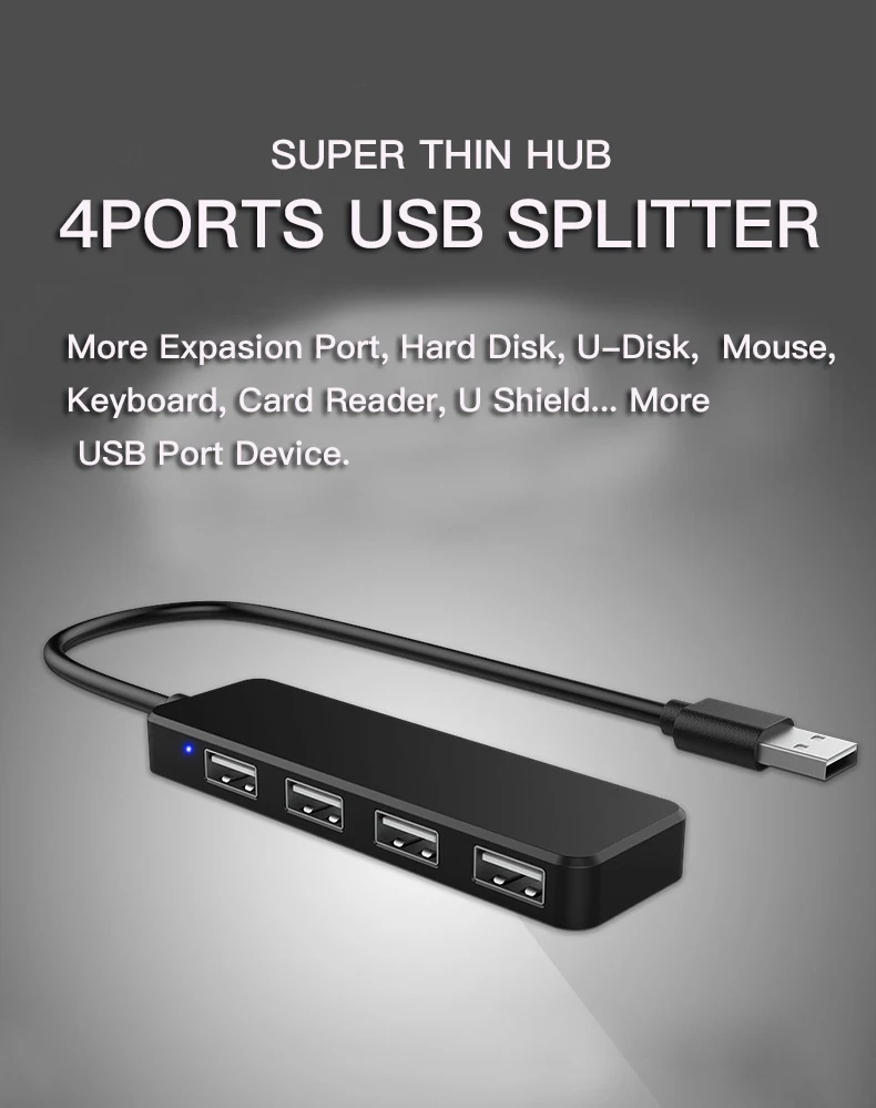 Usb-концентратор 3,0 4 порта USB 3,0 концентратор разветвитель Мульти USB C Hab высокоскоростной концентратор 5 Гбит/с для ПК больше устройства использовать одновременно