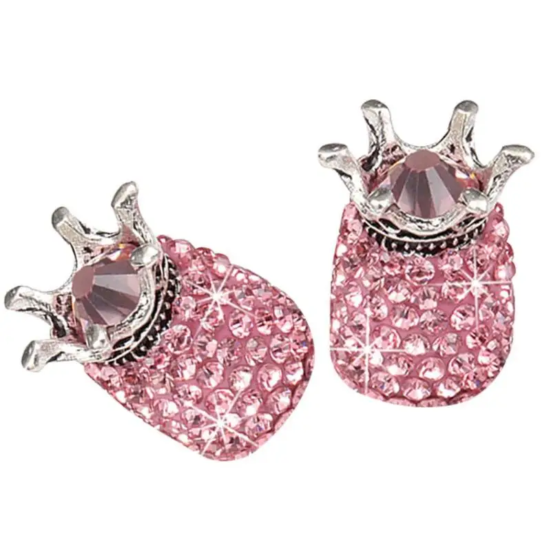 4 шт. Crown Bling Diamond колпачок клапана колеса шины s Стразы Crown колпачок клапана автомобильной шины колпачок руля Универсальный