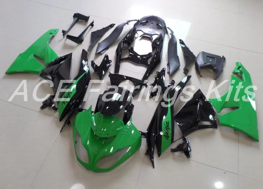 Литья под давлением ABS обтекатель комплект подходит для Kawasaki ZX6R 2009 2010 2011 2012 Обтекатели ZX-6R 09, 10, 11, 12, ниндзя 636 цвета: зеленый, черный