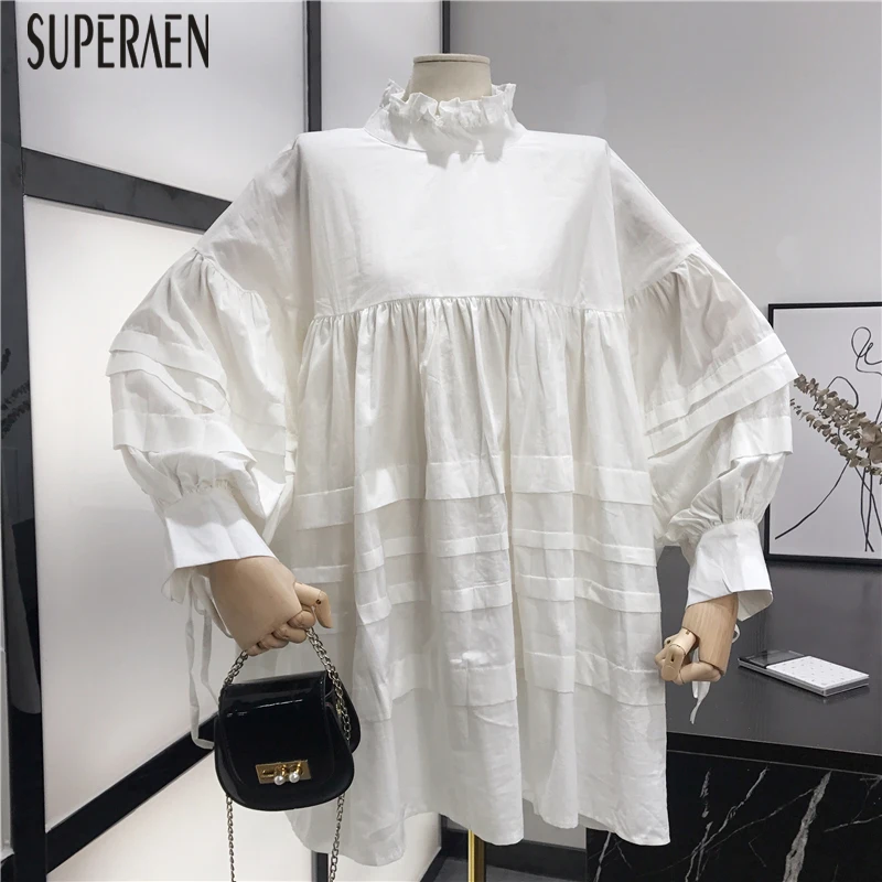SuperAen 2020 осеннее Новое модное женское платье в Корейском стиле из хлопка Женская