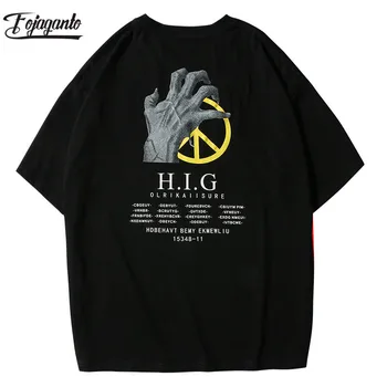 

FOJAGANTO Brand Men Cotton T Shirts Men's Casual Wild Tee Shirt Male High Street Fashion Short Sleeve T-Shirt Tops