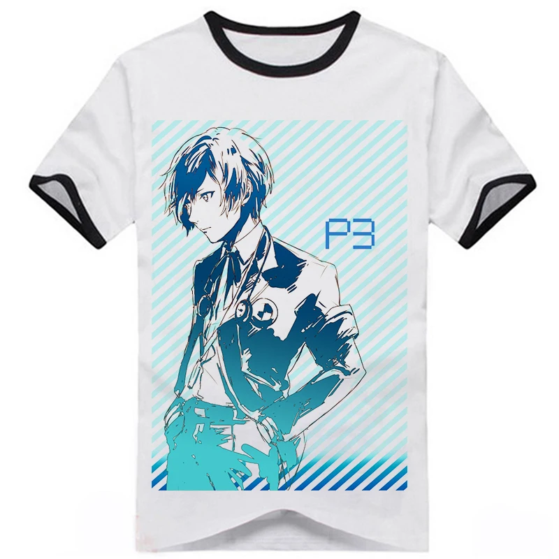 Persona 5 Anime Hero Male Adult Outfit joker Ren Amamiya cat P5 role cotton printing tshirt men women tee | Мужская одежда