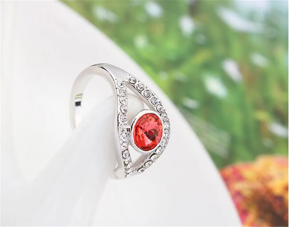 SHDEDE кристаллы от Swarovski палец кольца для свадебное кольцо для женщин модные ювелирные изделия для вечернего наряда вечерние юбилей подарок-16948