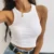 Топы Sexy Crop Vest Solid Harajuku Korean Female Off Shoulder Трикотажные Хаки Белые Летние женские топы