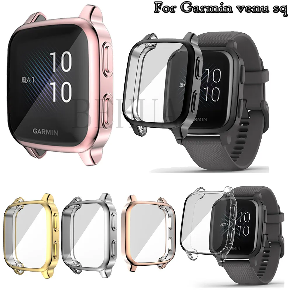 

BEHUA Full Tpu Screen Protection Watch Case For Garmin Garmin Venu Sq / Venu SQ Music /SQ2 clear Protector Cover Shock-Resista