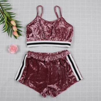 

New Women Crop Tops+Shorts Bodycon Set Outfits Sport Jumpsuit 2PCS Sports Suit Crop Top Pants Workout Clothes Tracksuit 3 Colors