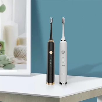 

Electric Toothbrush D02 Ultrasonic Sonic USB Charge with 1 Replacement Brush Heads Washable Deep Clean Electronic Teeth Brush