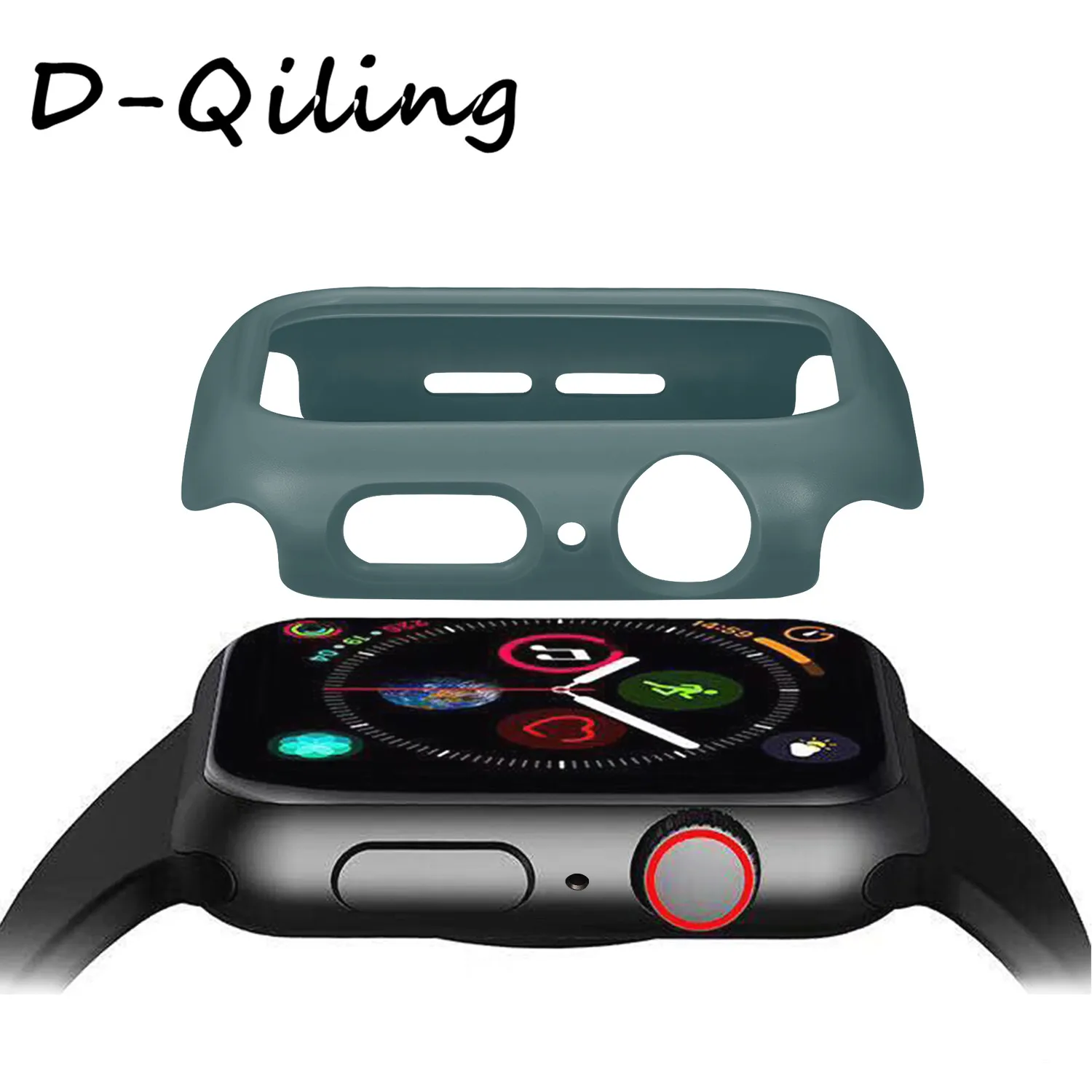 ПЭТ экрана Защитная пленка чехол для Apple Watch 4 5 полос 44 мм 40 мм корпус из поликарбоната рамка чехол Крышка для наручных часов iwatch, Series4 5 бампер протектор