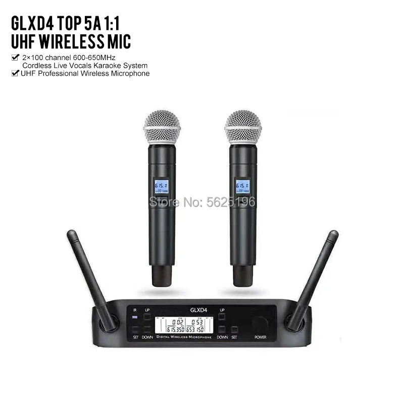 Free shipping!!! Top quality GLXD4 GLXD24 GLXD wireless microphone system mic for karaoke and speech with Beta58 S.M58 | Электроника