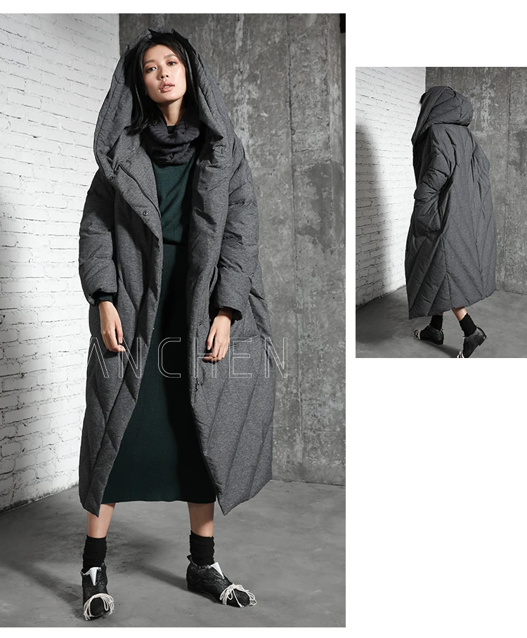 11,11 дизайн AIGYPTOS женский зимний Короткий Повседневный большой толстый теплый длинный пуховик с капюшоном винтажное окрашенное пальто