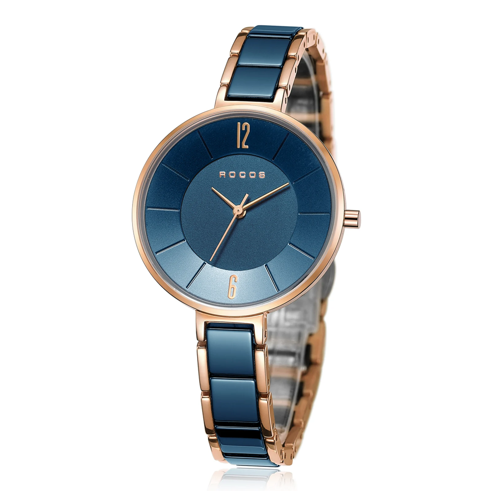 ROCOS Ceramic Watches for Women - Luxury Ladies Bracelet Quartz Watches