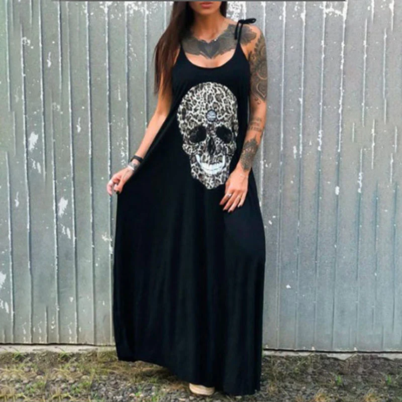 Female-Loose-Halter-Neck-Sleeveless-Skull-Print-Women-Dress-Street-Fashion-Side-High-Split-Flower-Pr (2)
