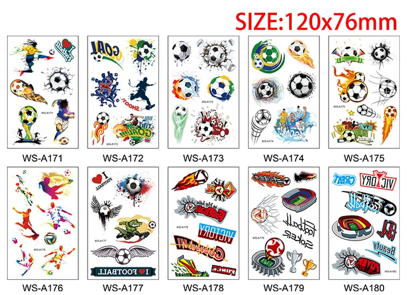 12x7.6cm Cartoon Cute Tattoo Design for Woman Man Kid Football Space Heart Sea Animal Bear Mermaid Sticker Temporary Body Tattoo (9)