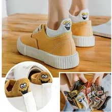 Kawaii/женские носки с вышитыми рисунками; Веселые носки до лодыжки; женские милые хлопковые короткие носки в стиле Харадзюку; Sox Girl Sokken