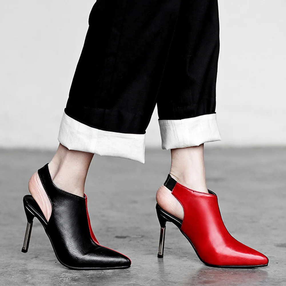 

LAPOLAKA Fashion Plus Size 32-48 SEXY Pointed Toe Mix Color Shoes Woman Boots Female Thin High Heels Ankle Boots Women Shoes