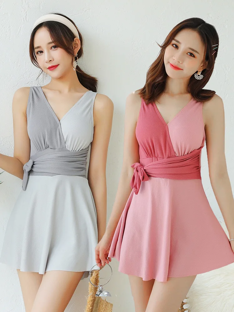 

2020 New Swimsuit Women's Conservative One-Piece Slimming Fairy Style South Korea Ins Wind Hot Spring Swimsuit Wholesale 665859