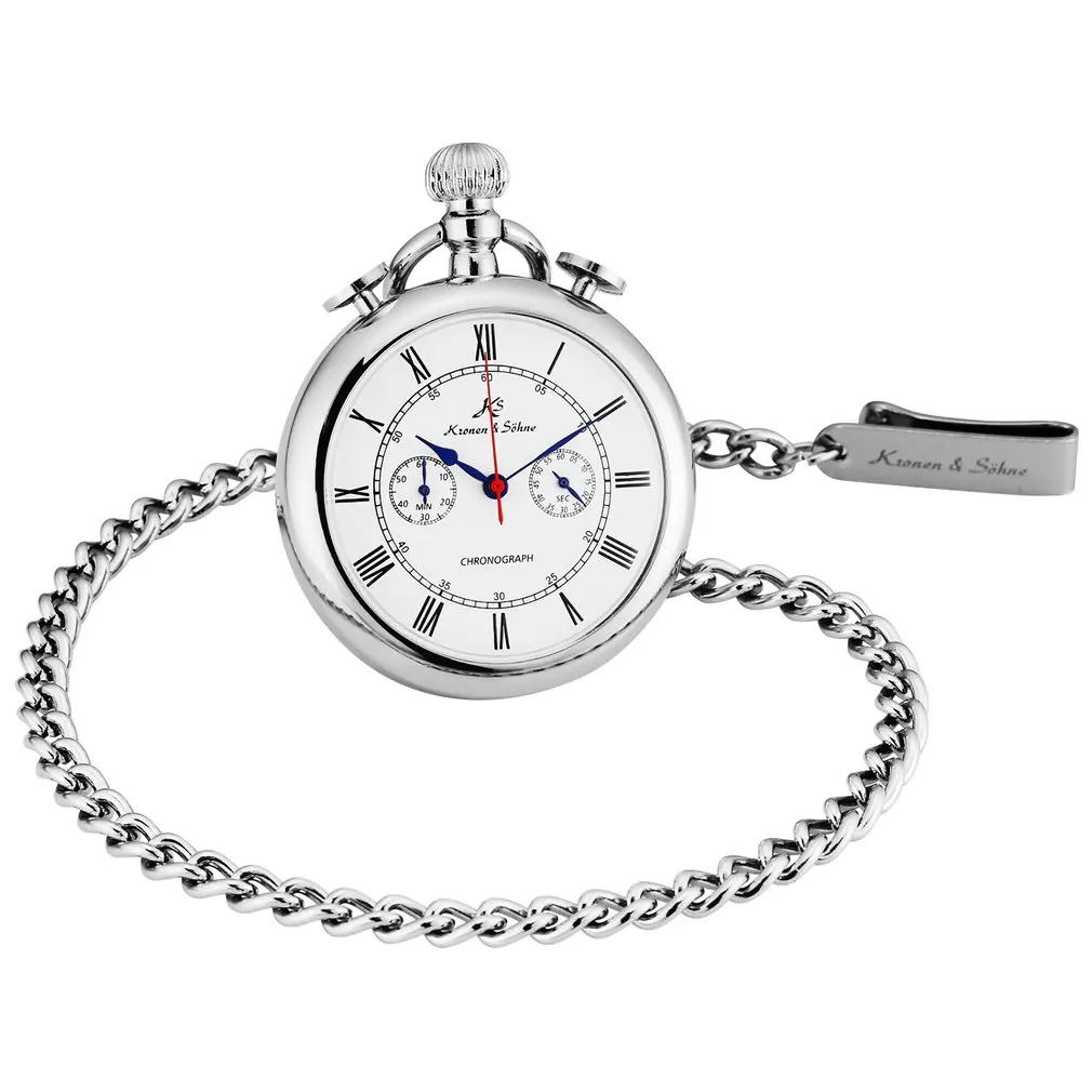 Silver KSP092 KS Античная римская цифра кулон Reloj Hombre хронограф черные кварцевые карманные часы винтажные коллекционные часы+ Подарочная коробка/KSP093 - Цвет: Silver KSP092