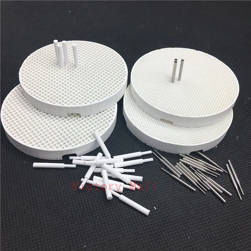 4pcs Dental Lab Firing Trays with 20 Zirconia Pins 20 metal