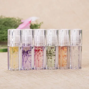 

Balm Moisturizing Natural Colorless Refine Repair Wrinkles Dried Flowers Lip Oil Clear Roller Ball Makeup Lipstick Treatment