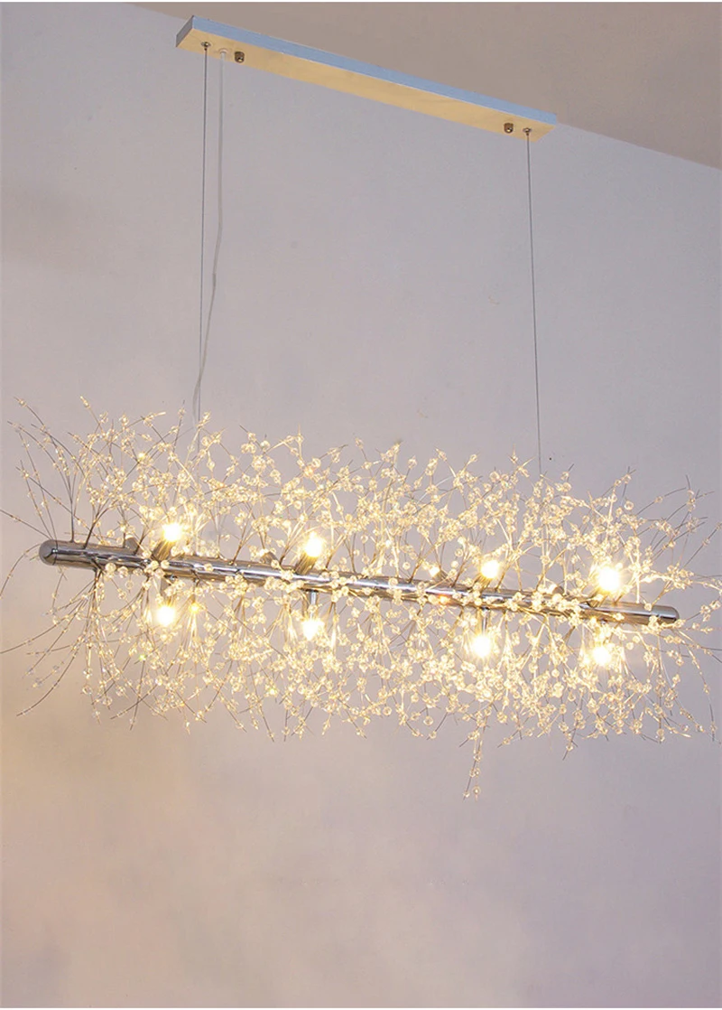 Modern LED Crystal Chandelier Light Dandelion Cristal Chandelier Lighting Dining Room Decoration Hanging Lamp Bedroom  Lights