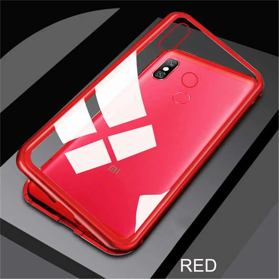 Red Роскошные 360 металлический магнитный чехол для samsung Galaxy A50 A10 A20 A30 A40 A50 A60 A70 чехол Крышка M10 M20 M30 A7 Стекло задний Чехол - Цвет: Red