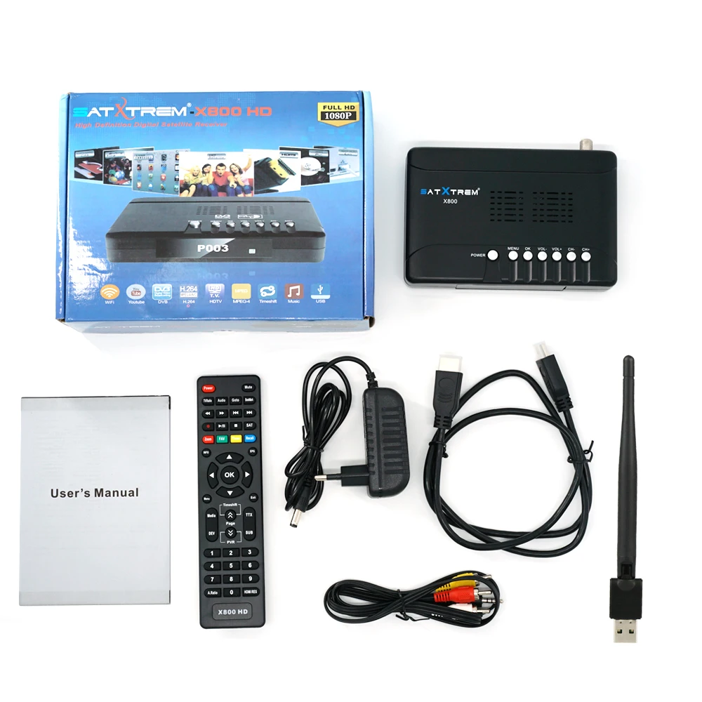 Satxtrem X800 HD цифровой спутниковый ресивер HD 1080P DVB-S/S2 Satelite Receptor+ USB WiFi 1 год Европа 8 нажатий ТВ-тюнер