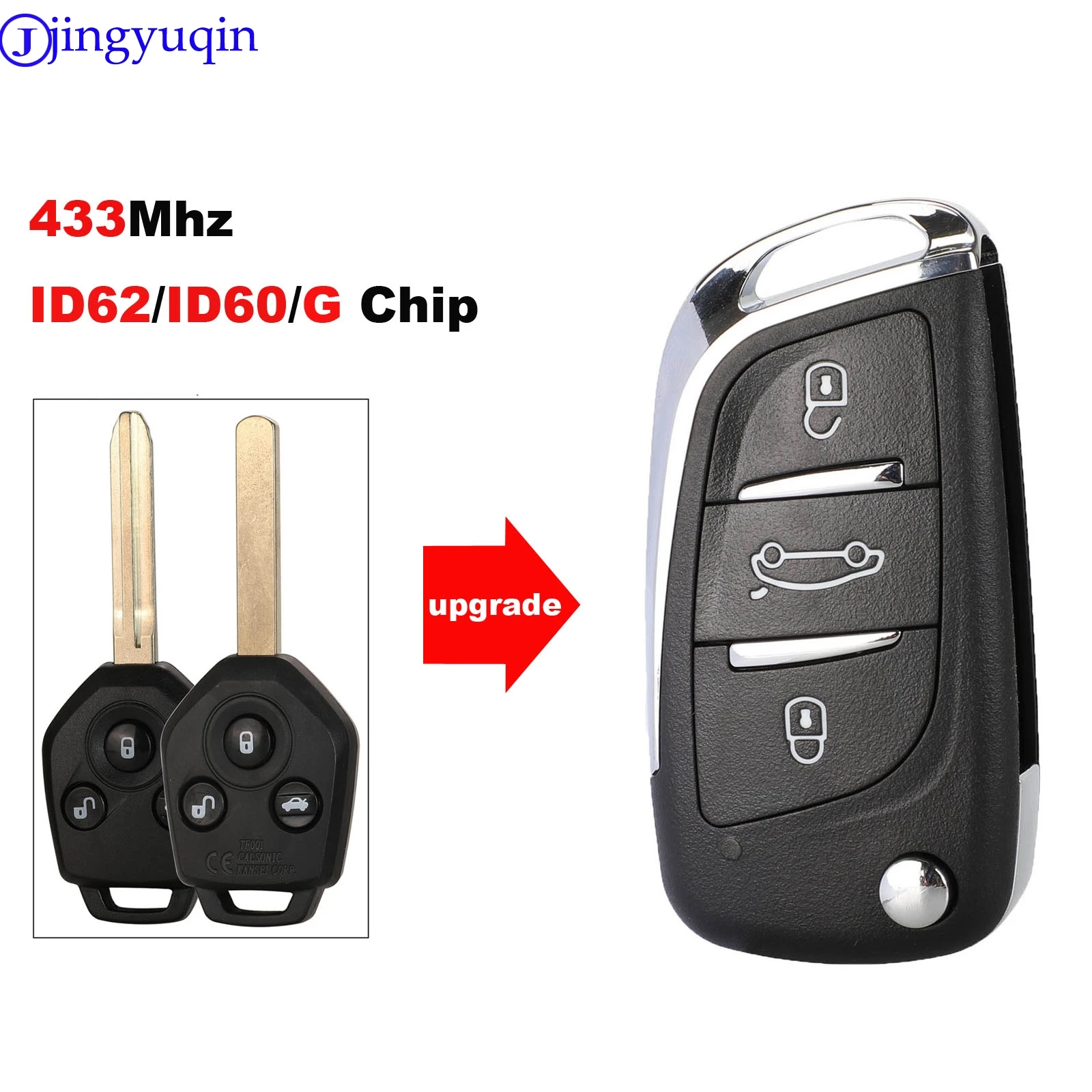 Jingyuqin 433 МГц 4D62 ID60 G чип 3 кнопочный дистанционный ключ для Subaru Forester OutBack XV