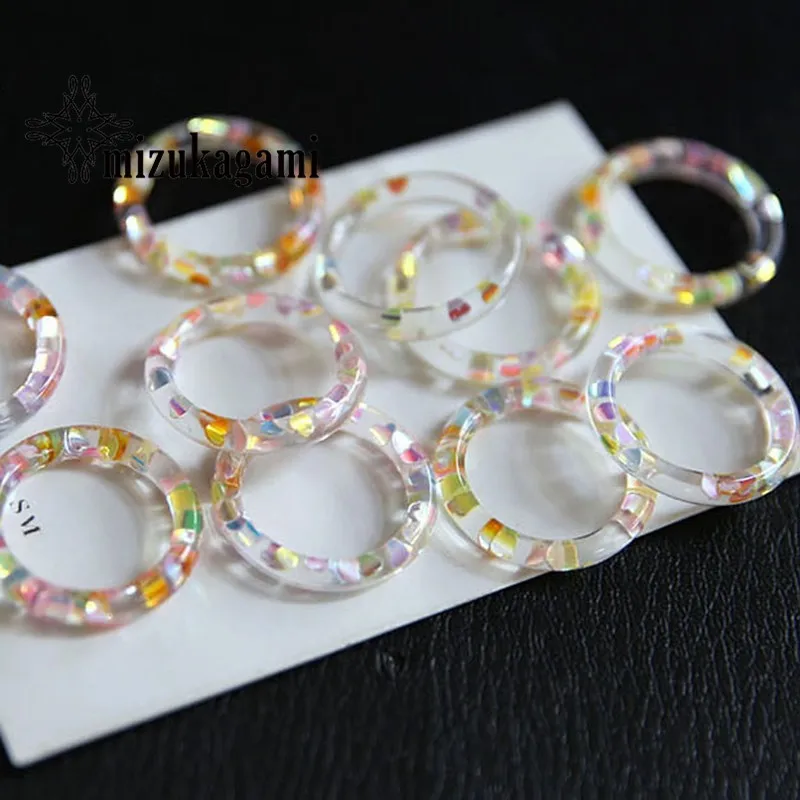 

10pcs/lot DIY Handmade Jewelry Accessories Transparent Hollow ring Inlay Sequins Love Five-pointed Star Resin Earrings Material