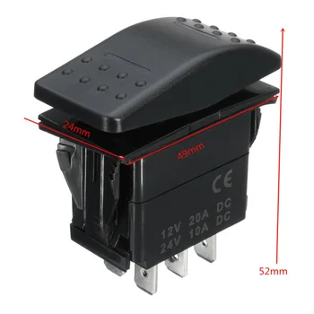 

7Pin Rocker Switch DPDT ON-OFF-ON 2 LED Marine Auto Universal 12/24V Blue