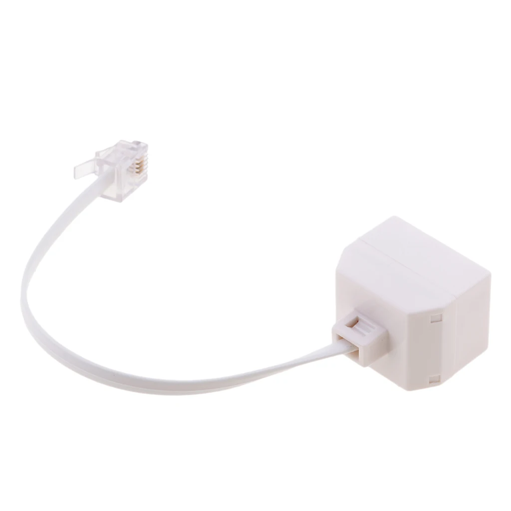 Female RJ11 Socket To Male US Plug Telephone Landline Phone Adapter US To US