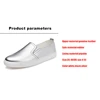WOIZGIC Women's Ladies Female Woman Cow Genuine Leather White Vulcanized Shoes Flats Loafers Korean Slip On Leisure LLX-6688 6
